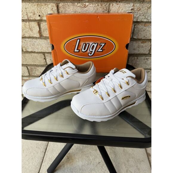 Womens Lugz Chunky White Sneakers With Gold Hardware Size 9 - Picture 2 of 6